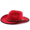 Western cowboy hat men's riding hat outdoor travel equestrian hat curved brim woolen top hat