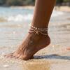 Starfish Shell Conch Imitation Pearl Anklet Bohemian Beach Vacation Style Fashion Accessory Holiday Gift