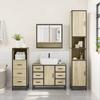 3 Piece Bathroom Furniture Set Sonoma Oak Wood Based Material