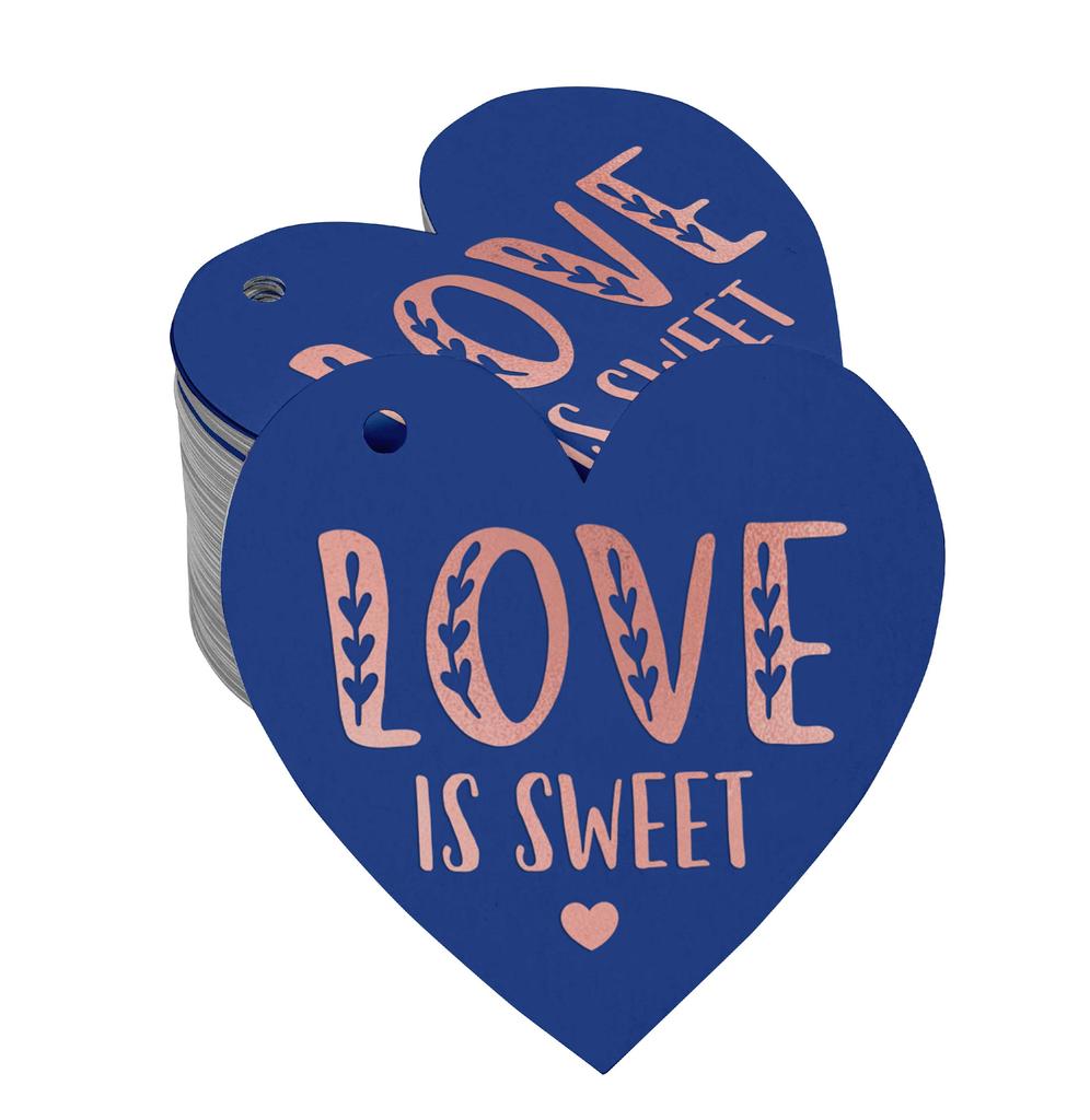Inkdotpot 100 Pack Real Silver Foil Paper Tag Love Is Sweet Wedding Favor Hang