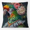 Vintage Bird Linocut Macaw Parrot Painting Cushion Covers Flower Garland Pillowcase for Sofa