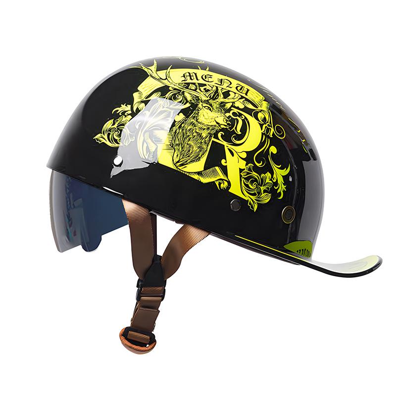 Fashionable Unisex Four-Season Motorcycle Helmet with Sun Protection, Half-Covered Design, Summer-Ready