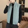 Winter Down Cotton Lamb Velvet Vest Plus Velvet Cotton Vest Men Stand Collar