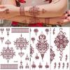 Henna Brown Lace Temporary Tattoo Stickers Hand Body Art Water Transfer Decals