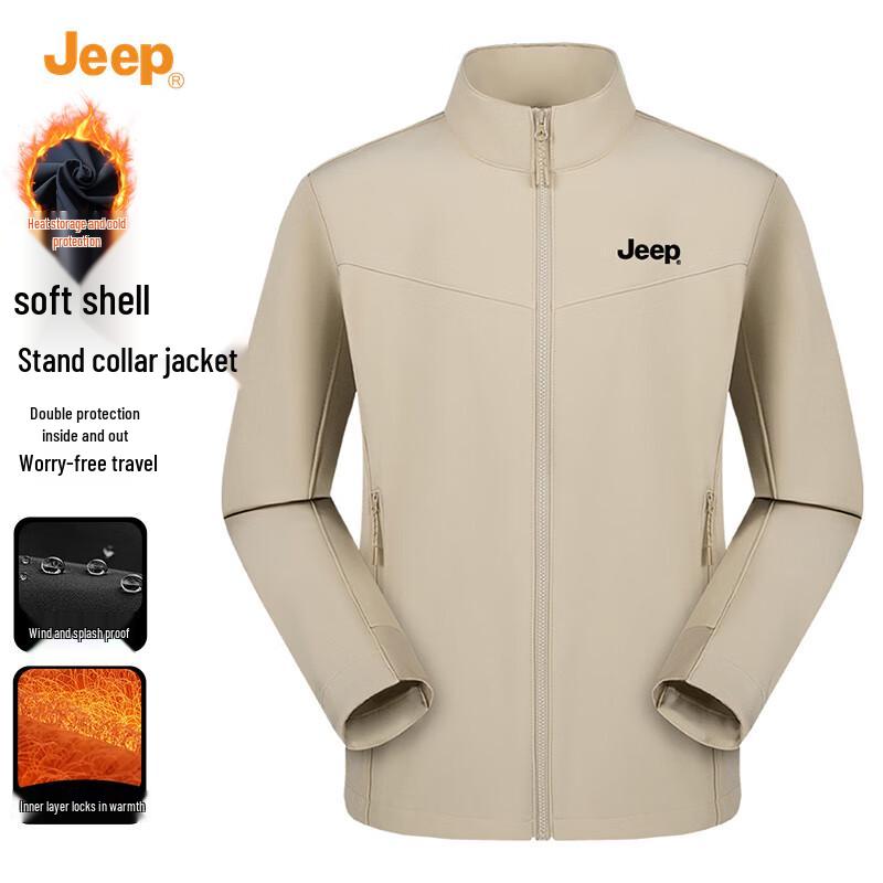 Jeep Men's Windproof Water-Repellent Soft Shell Jacket