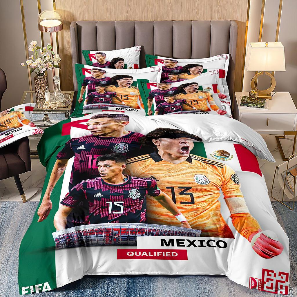 Home Textile Quilt Set Four-Piece World Cup Football 3D Printing Three-Piece Bedding