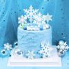 New Snowflake Four Piece Acrylic Party Cake Topper For Birthday Christmas Happy New Year 2024 Party Cake Decoration Supplies