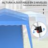 Foldable Pop Up Canopy 2 89x2 89m Garden Gazebo Pavilion With Side Walls Adjustable Height UV50+ Protection Blue