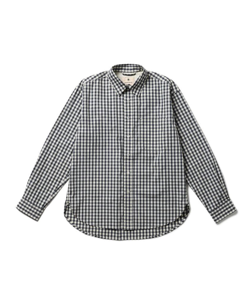 Snow Peak Gingham Check Shirt Long Sleeve and L SH-25SU103, Top, Men's Women's, Gray, CH,