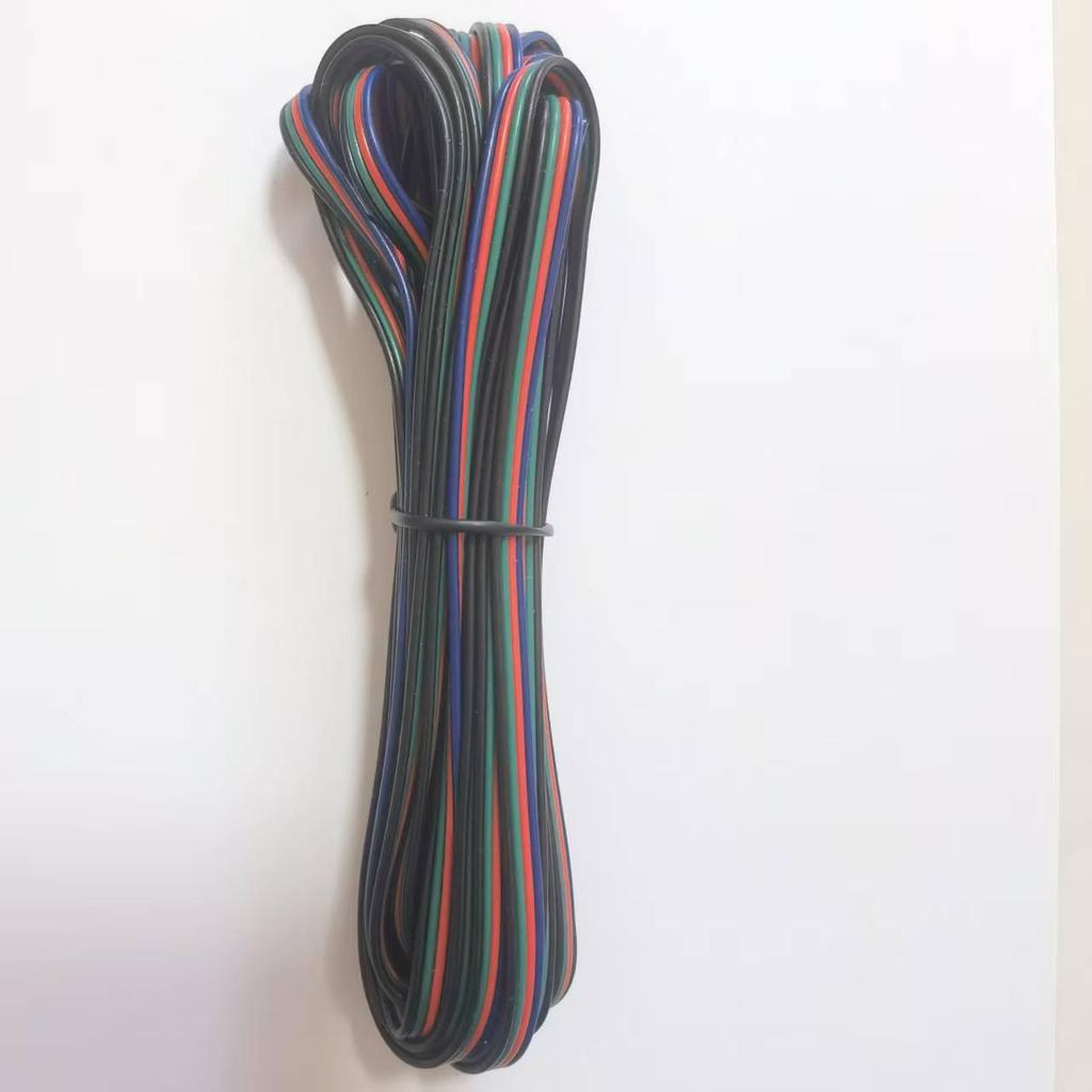 4-Core RGB LED Strip Cable, 4-Pin 22AWG Copper Wire, 5-24V, Welding Wire, Available in 5m/10m Lengths
