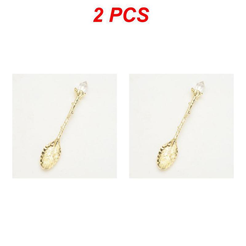 

2/4 шт. ложка винтажная столовая посуда десерт креативная кружка для кофе мороженое оптовая продажа 2024 чайная ложка хрустальная головка