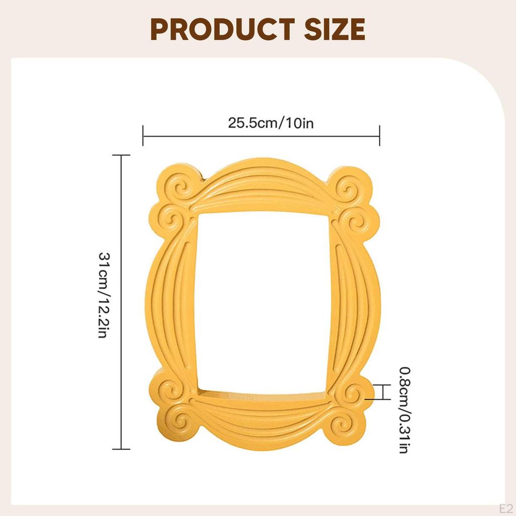 Peephole Frame Wooden Craft Decorative Yellow Classic Door Decor Picture for Home Bedroom