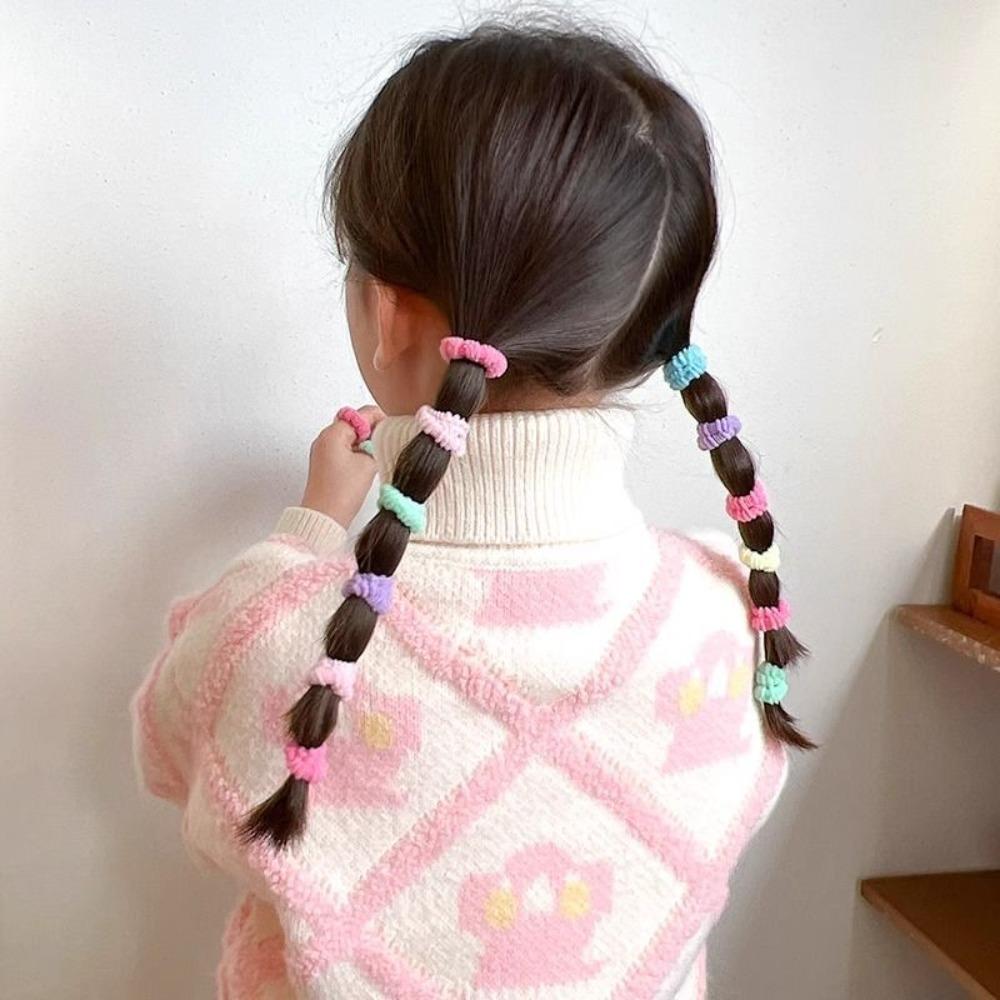 500pcs Seamless Rubber Band Candy Color Colorful Hair Tie Fashion Basic Hair Rope Set  Daily