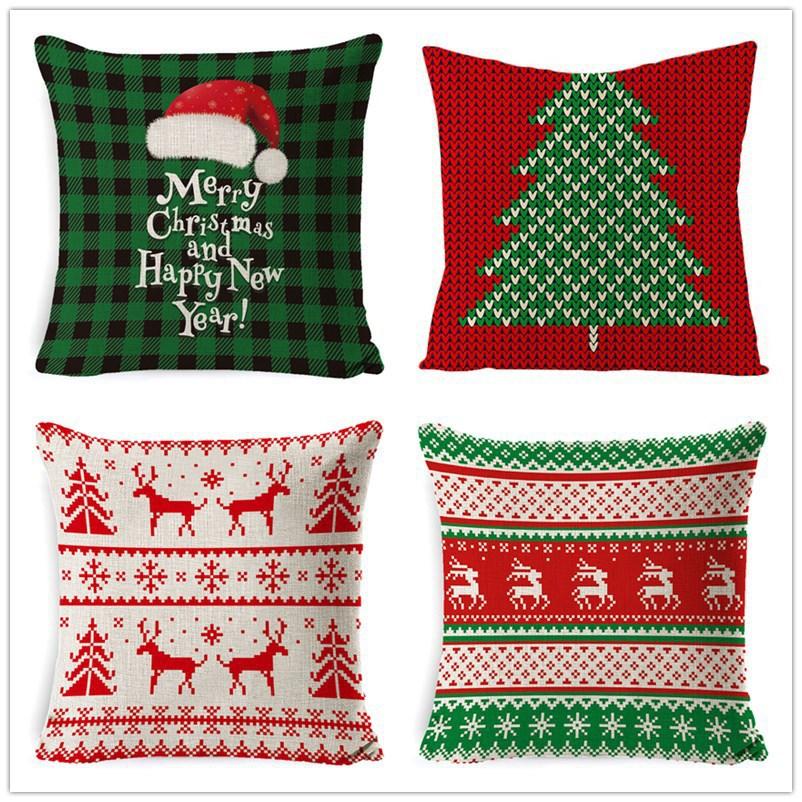 Christmas Pillow Home European Linen Sofa Cushion Cushion New Pillow Case