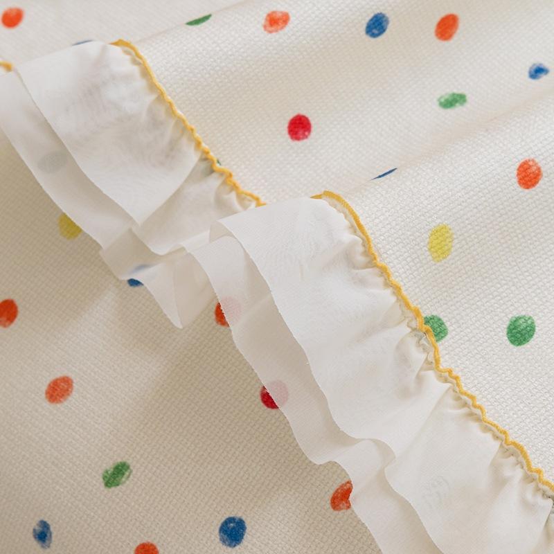 Dopamine Colored Dot Sofa Cushion Chenille Anti Slip And Cat Scratch Sofa Cover With Skirt Edge Comfort Adjustable Dust Cover