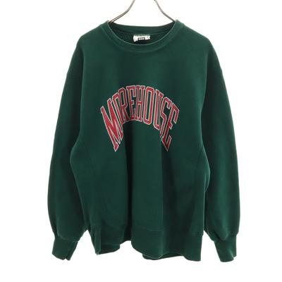 90s Made In USA Old Long Sleeve Sweat Trainer XL Green Men's Used