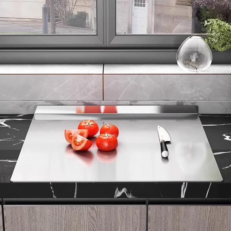 Stainless Steel Chopping Board Large Easy Clean Multipurpose Mildew-Proof Double Kitchen Cutting Surface for Fruits Vegetables