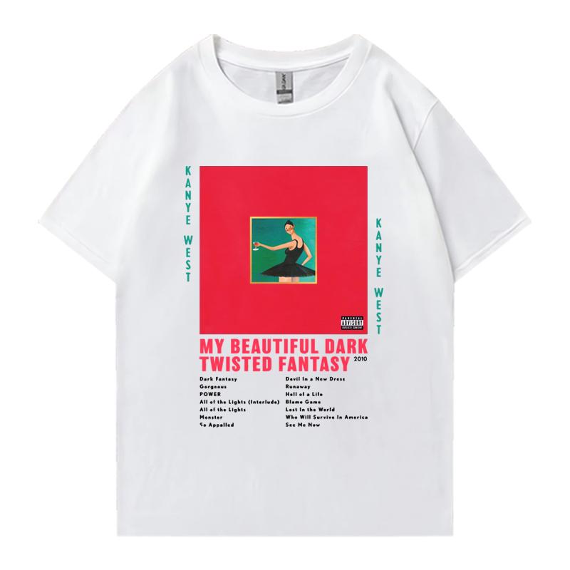 Rapper Kanye West My Beautiful Dark Twisted Fantasy 2024 T-Shirt Herren Damen Vintage Kurzarm T-Shirts Unisex Oversized T-Shirts