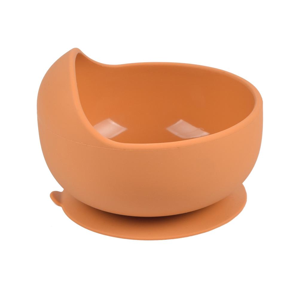 Silicone Baby Bowl & Spoon Set with Wooden Handle and Suction Cup