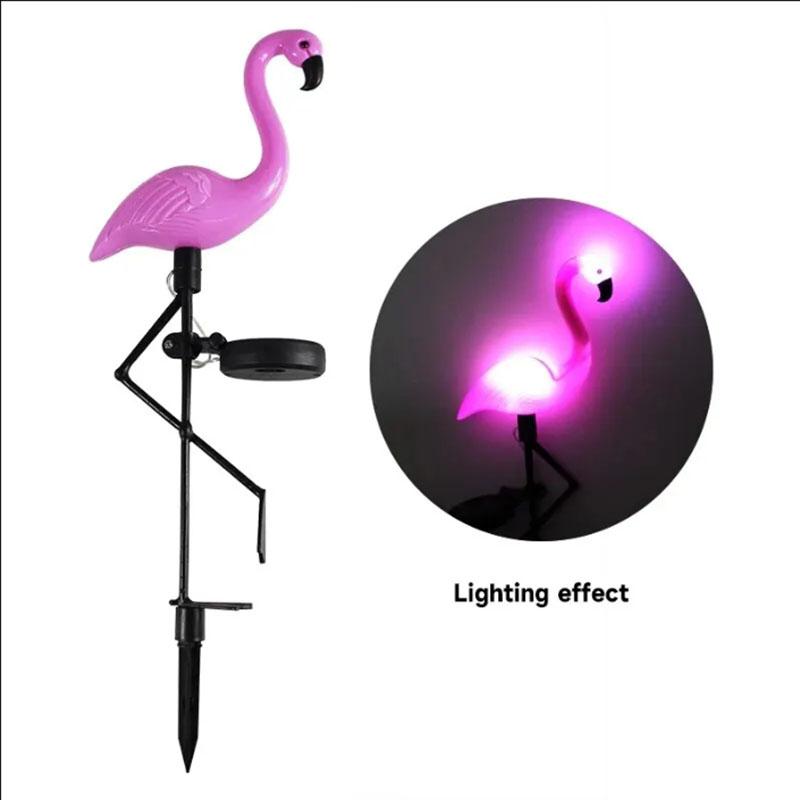 

Розовый фламинго Солнечный светильник Уличный светильник для украшения двора Водонепроницаемый светодиодный светильник для сада и патио с подсветкой Наземная лампа P