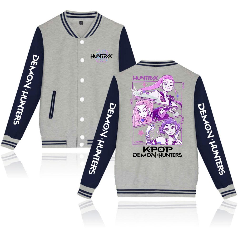 New Fashion Women Men's Jackets Bomber Jacket KPop Demon Hunters Baseball Jacket Oversize Hip Hop Outerwear for College Couples Clothing