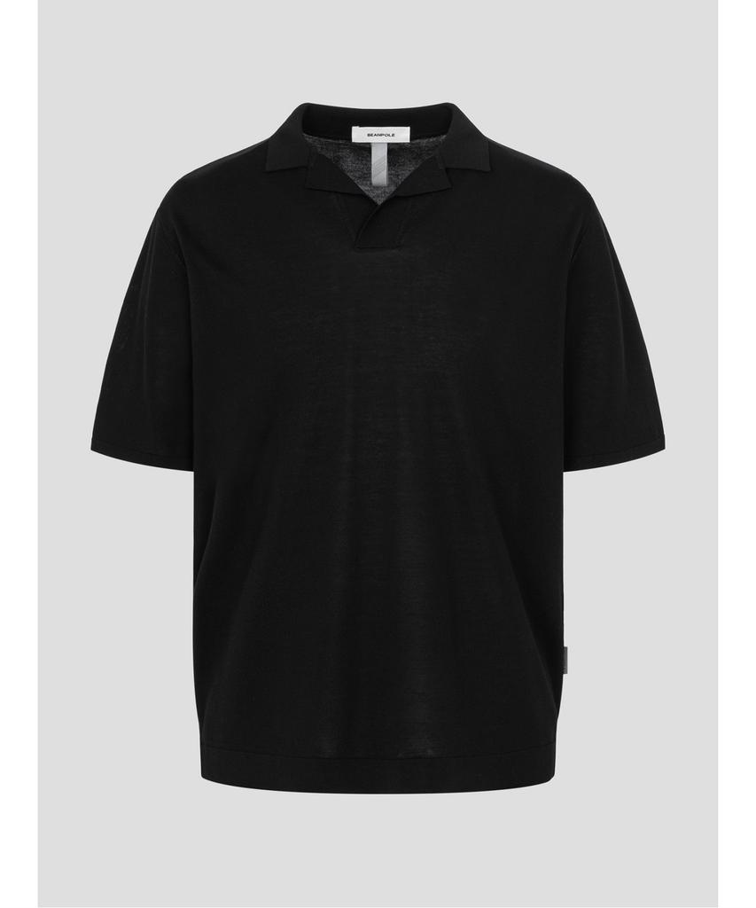 Binpolmen Gentle Tech Collar Neck Knit - Black