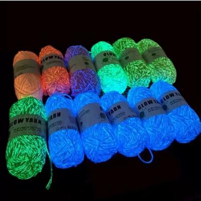 Novel Functional Yarn Glow In The Dark Polyester Luminous Chunky Yarn Cotton Yarn Crochet Sweater Hat Scarf Hand Knitting Tools