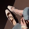 Krazing Pot Microfiber Mules Med Heels Office Lady European Design Fashion Summer Size 43 Size 42 Women Sandals