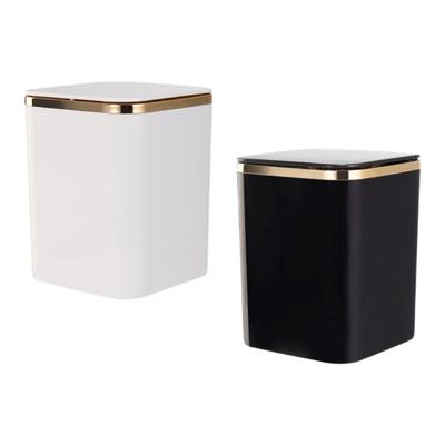 Small Trash Can Mini Wastebasket with Press Top Desk Trash Bin Garbage Basket for Living Room Office Bedroom Beside
