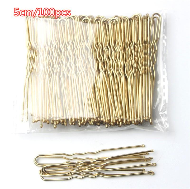 Basic U Shaped Gold Brown Plated Metal Hairpin Invisible Hair Styling Bobby Pin Salon Hair Accessories Safe Hair Grip