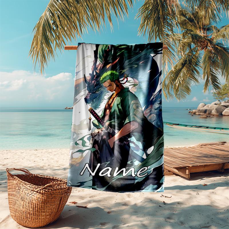 Personalized Customized Proof Beach Towel with Zoro the Pirate King Pattern - Soft, Absorbent,quick-drying,perfect Swimming,camping&bathing