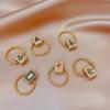 Creative Nation Hip Hop Transfer Beads Chinese Character Mahjong Rings Fashion Jewelry Women Ring