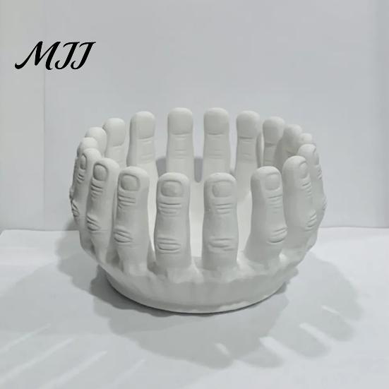 Smooth Surface Candy Holder Gothic Halloween Skeleton Hands Bowl Stand Practical Small Item Storage Lightweight Compact Container Desktop Decor