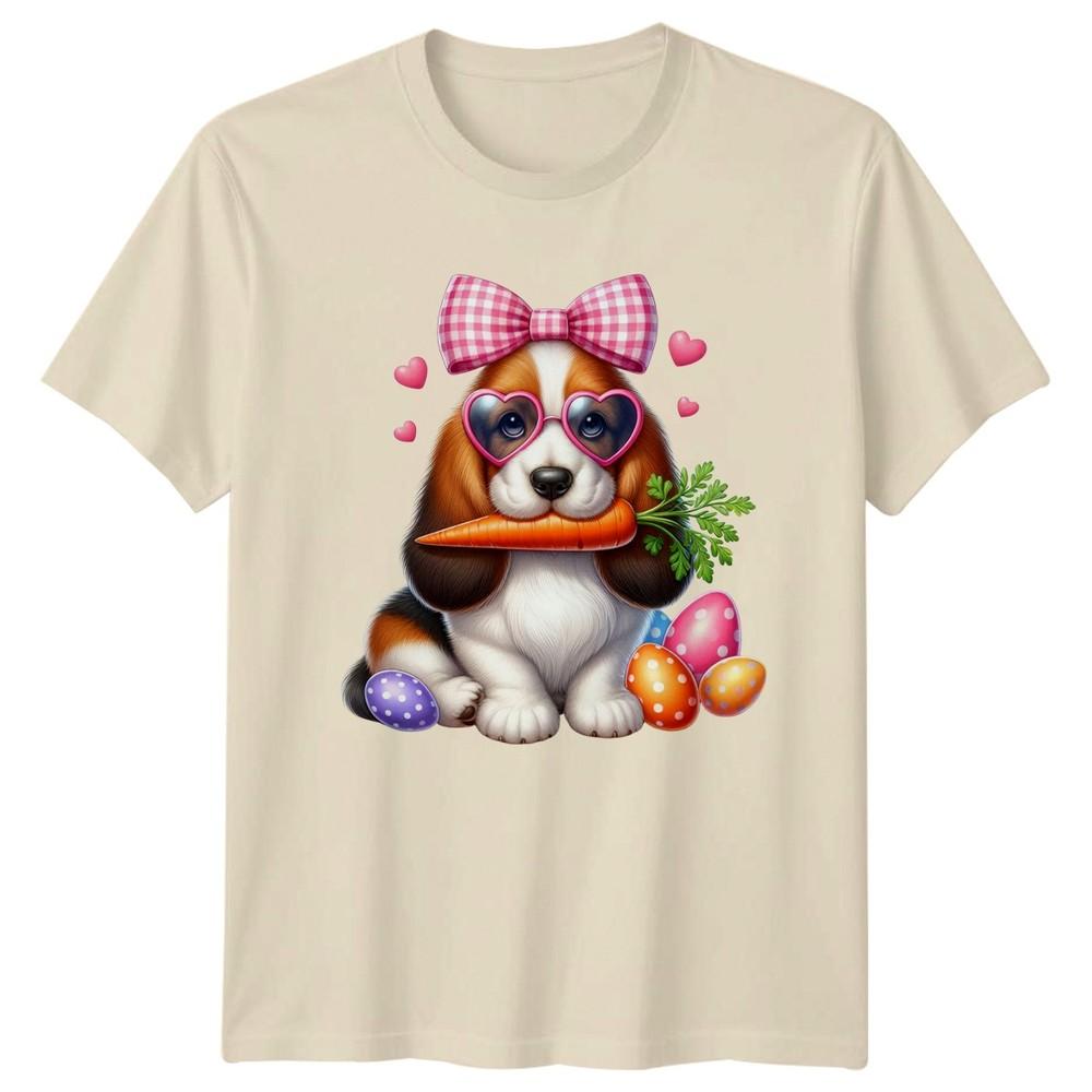 Adorable Puppy Dog Holding Carrot Unisexs TShirt Easter Holiday Dog