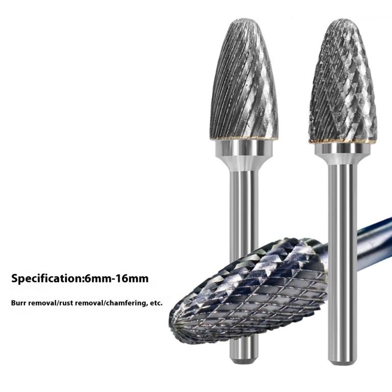 Type Carbides Rotary File Efficiency Grinding Head Round Shank Design For Metal Wood Plastic Grinding Clear Burrs