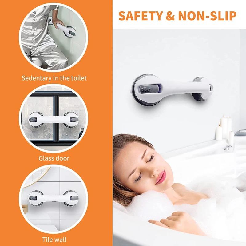 Shower Handle Grab Bars Ultra Grip Dual Locking Safety Suction Cups Helping Handle Anti Slip Support for Toilet Bathroom