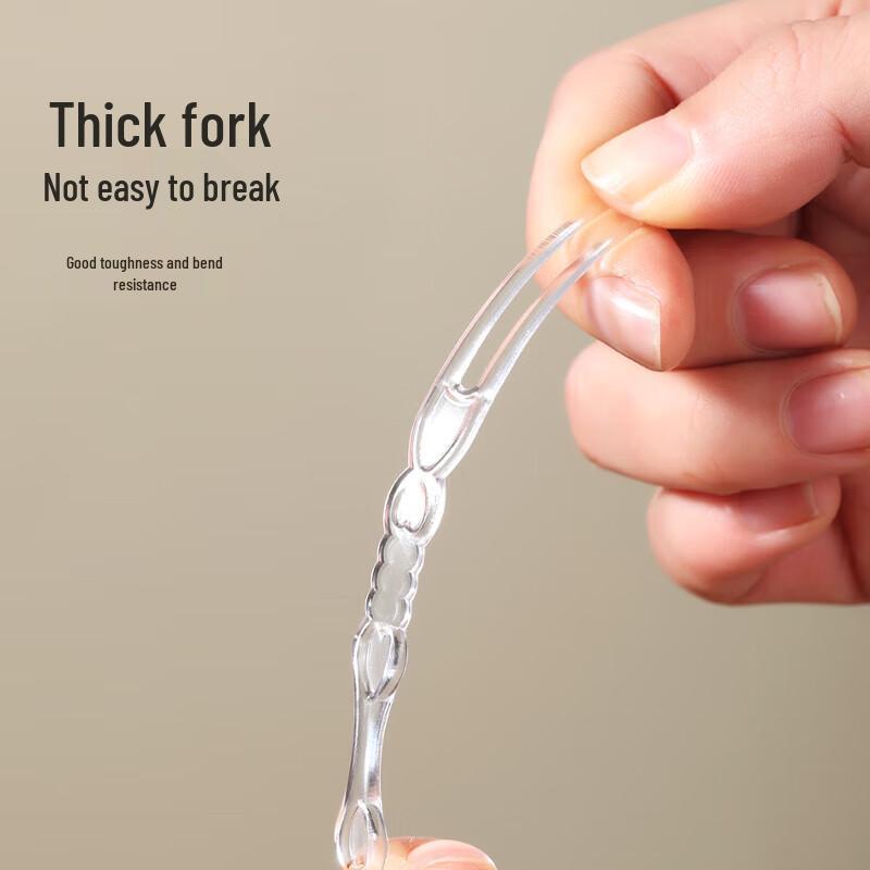 Meiliya Einweg-Obst- und Dessertgabeln aus lebensmittelechtem Kunststoff