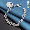 925 Sterling Silver Heart-shaped Pendant Bracelet Fashionable Wedding Jewelry