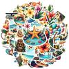 35-70 Pièces Autocollants Thème Tropical Hawaïen Décalcomanies Esthétiques Téléphone Cahier Valise Ordinateur Portable Réfrigérateur Papeterie Autocollant Mural