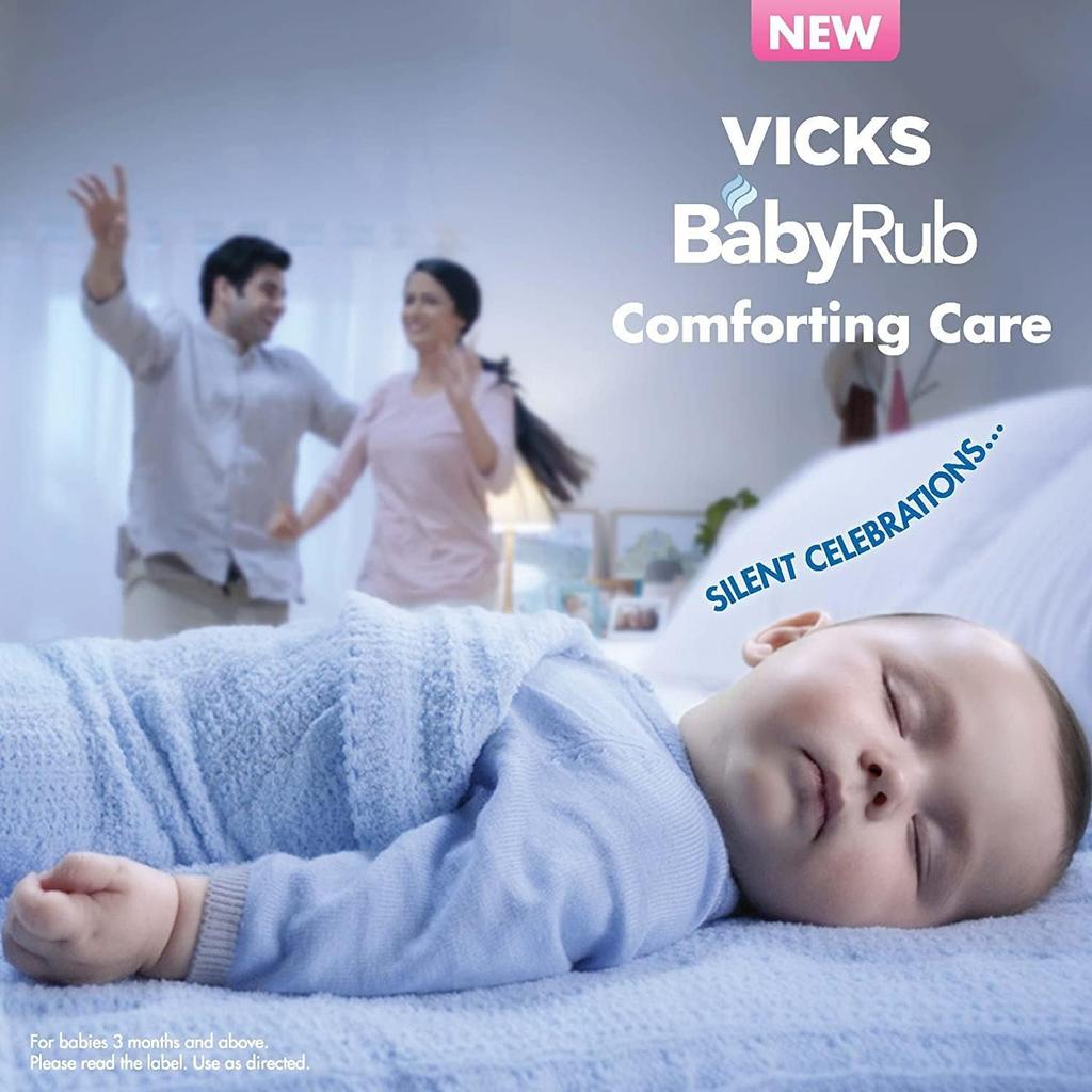 Vicks BabyRub 50 ml Babypflegebalsam zur Beruhigung und Entspannung Sanfte Säuglingspflege Massage-Salbe 1er-Pack