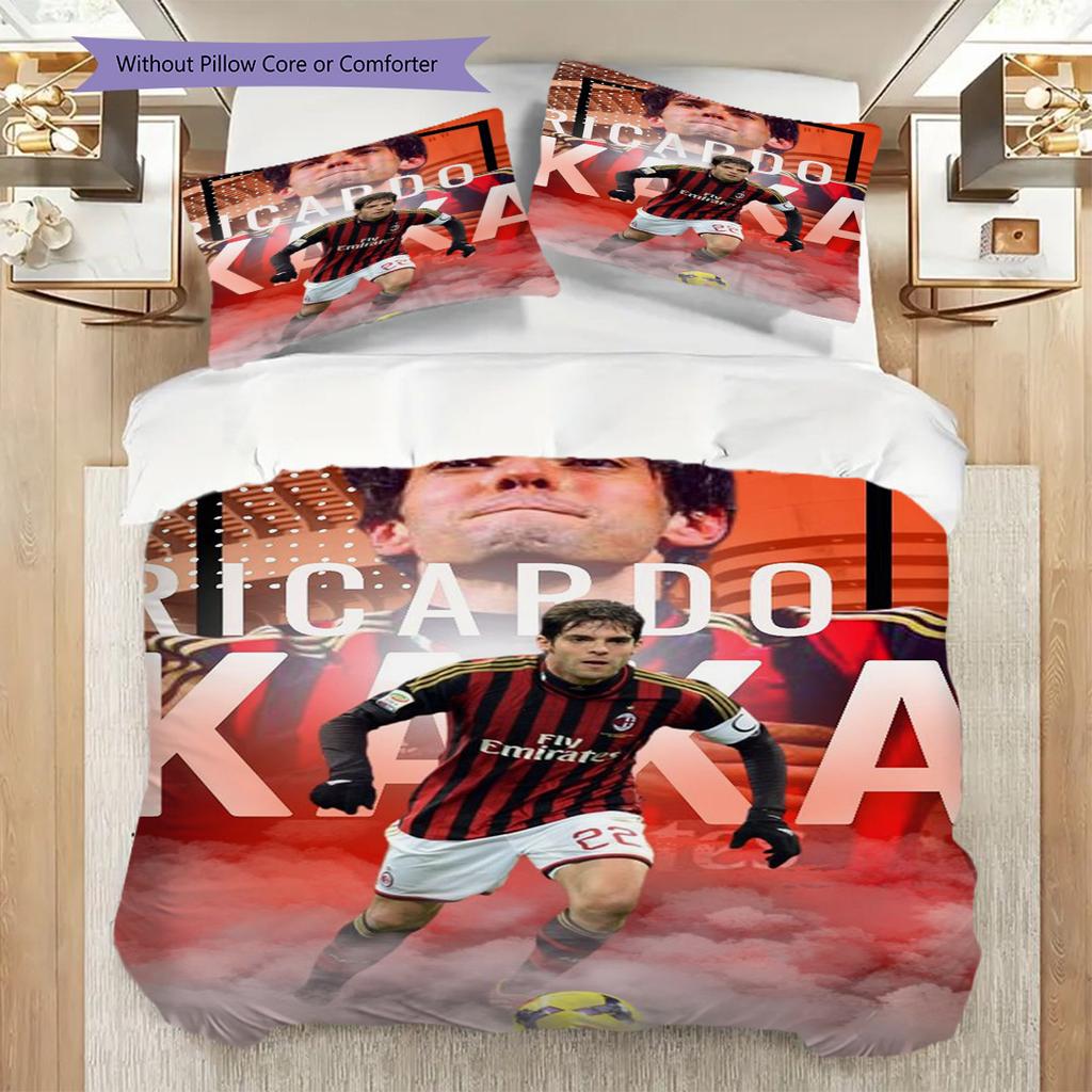 Ricardo Kaka Football Legend Action Three-piece Set (1 * Duvet Cover + 2 * Pillowcase, Without Core) 2D Flat Bedding Set Christmas Birthday Gift