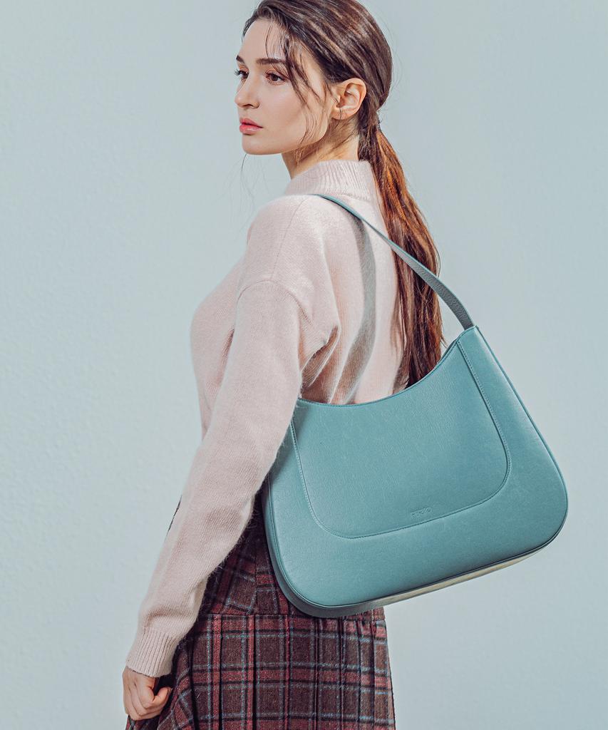 Perito Mali Vegan Hanji Leather Hobo Bag (Blue)