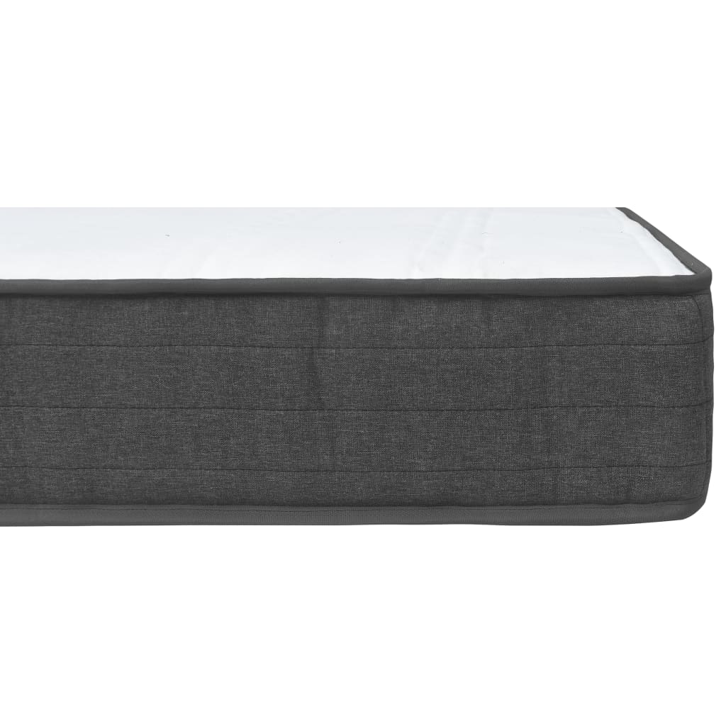 Box Spring Bed Dark Grey Fabric 200 x 200 cm