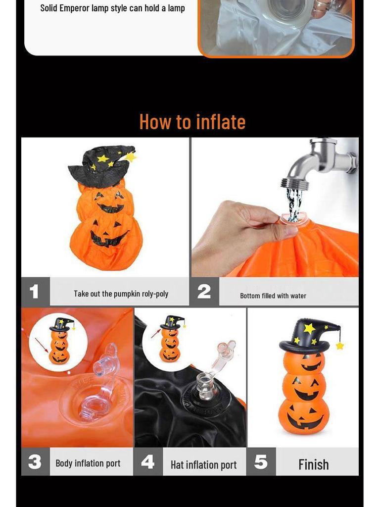 Halloween Pumpkin Ghost Inflatable Lantern for Decor & Costumes