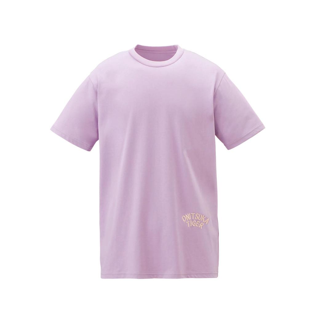 ONITSUKA TIGER Alphabet Embroidery Casual Short Sleeve T-Shirt Unisex Tops Violet 2183B150-400