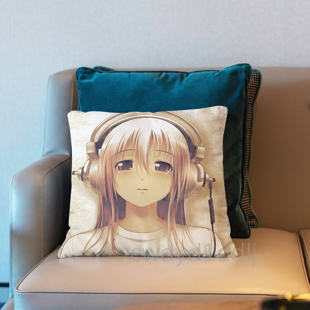 SSuper Sonico Anime Kissenbezug Kurzer Plüsch Sofa Dekorative Geschenk Home Doppelseitiger Druck Kissen