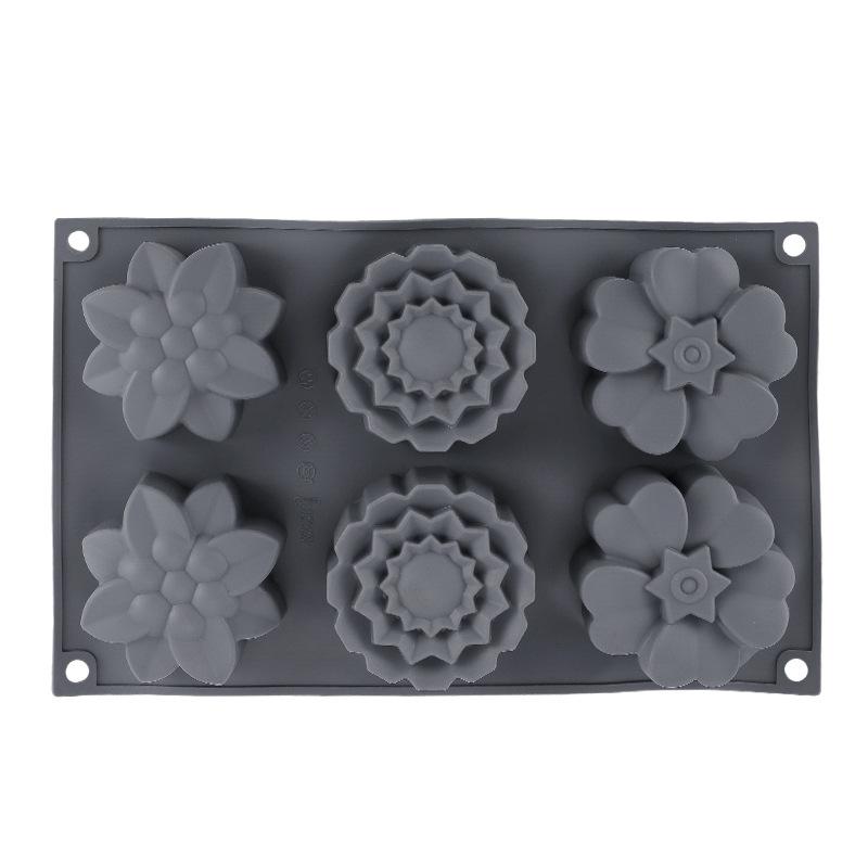 

Flower Shape Cake Chocolate Fudge Mold Non-stick Easy Release Jelly Rice Cake Mooncake Silicone Mold High Temperature Resistance серый
