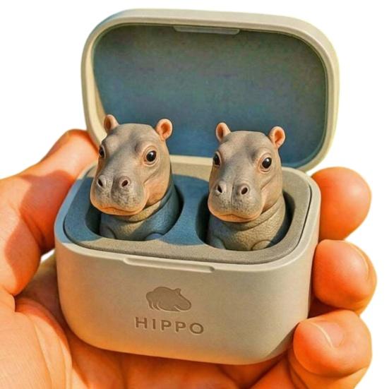 Cute Animal Shaped Bluetooth-compatible Earbuds 3D Frog Eagle Zebra Wolf Lion Animal Wireless Earbuds with Charging Case for Teens Adults