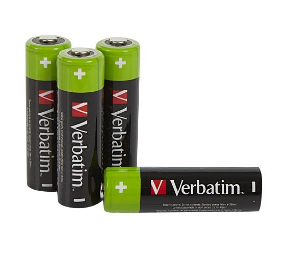 Verbatim 49517 Rechargeable Batteries NiMH AA HR6 2500mAh (4 pcs/Pack)