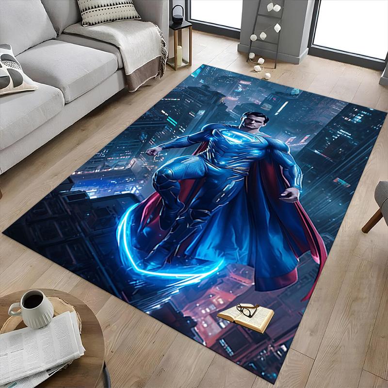 1pc Superman Cityscape Carpet, for Home & Office Decor, Desk Chair Carpet, Festive Gift,Conference Room CarpetL1034